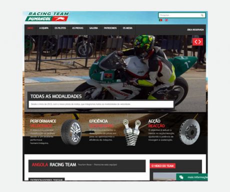 Racing Team Página Exemplo